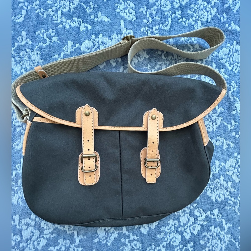 Upla Paris Women's Shoulder Bag Blue Canvas with Leather Detailing (pre-owned)